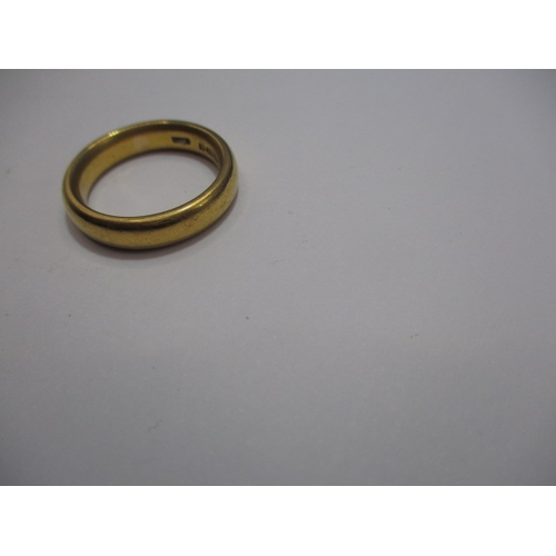 47 - A 22ct yellow gold wedding band, approx. ring size ‘O+’, approx. width 4.6mm, approx. weight 9.7g in... 