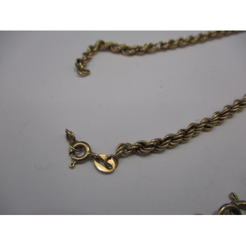 90 - Two 9ct yellow gold necklace chains, both with damage, approx. gross parcel weight 14.3g