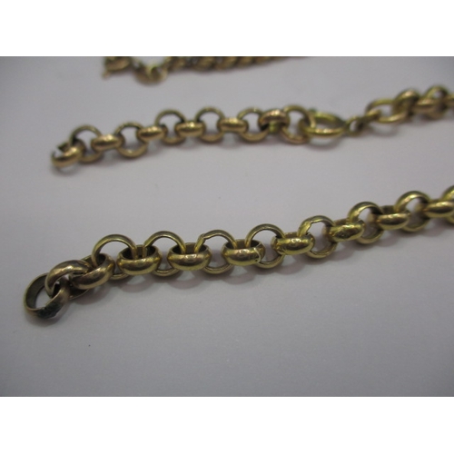 90 - Two 9ct yellow gold necklace chains, both with damage, approx. gross parcel weight 14.3g