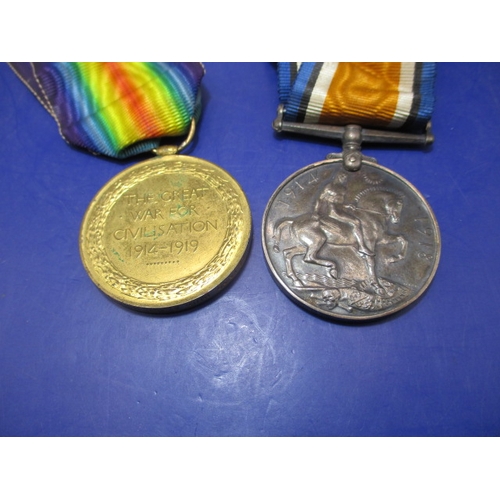 250 - A World War I medal duo to, ‘221338 PNR. A FRENCH R.E’, with original ribbons