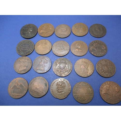 239 - 20 Trade tokens all dating from the 18th or 19th century, to include Brighton Camp examples, all cir... 