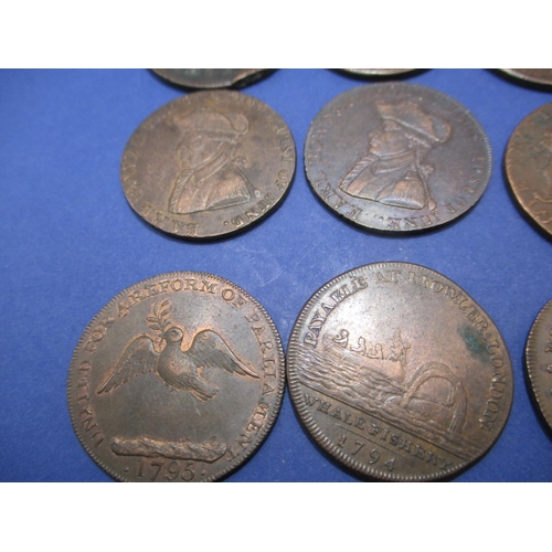 239 - 20 Trade tokens all dating from the 18th or 19th century, to include Brighton Camp examples, all cir... 