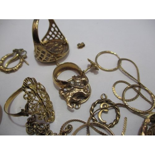 101 - A parcel of 9ct gold and yellow metal jewellery items, some damages, approx. gross parcel weight 43.... 