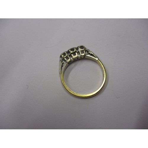 31 - A vintage 18ct yellow gold and platinum 3 stone diamond ring, approx. ring size ‘L’, approx. weight ... 