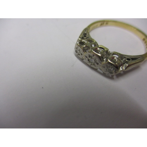 31 - A vintage 18ct yellow gold and platinum 3 stone diamond ring, approx. ring size ‘L’, approx. weight ... 