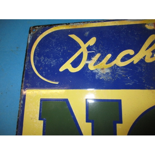 296 - A Genuine early 20th century Duckhams NOL motor oils enamel advertising sign, approx. size 43x43cm, ... 