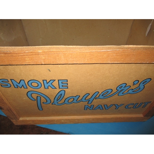 292 - A vintage Players Navy Cut cigarette packing crate, with original delivery address label, in used co... 