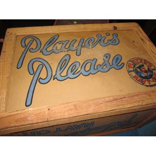 292 - A vintage Players Navy Cut cigarette packing crate, with original delivery address label, in used co... 