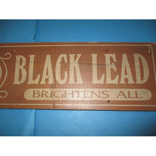 300 - A vintage painted wood advertising sign for Lion Black Lead, approx. size 101x20cm, in useable pre-o... 