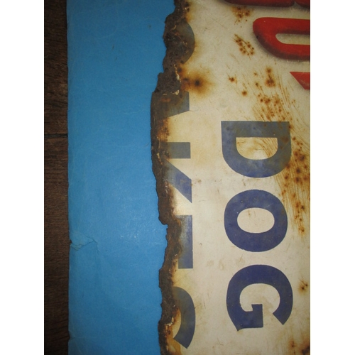 299 - An early 20th century enamel advertising sign for Buffalo Dog Cake, general enamel loss and rust, ap... 