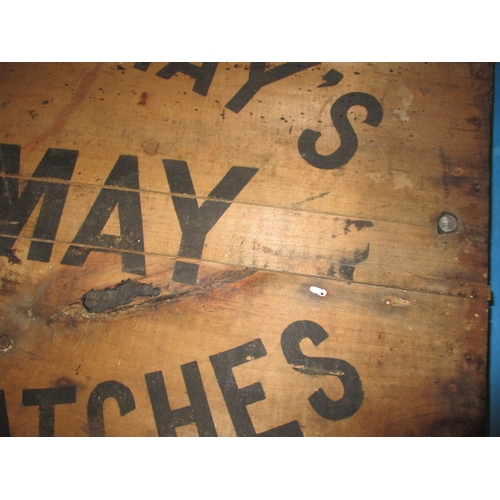 294 - A vintage Bryant & May’s safety matches packing crate side, in pre-owned condition with use related ... 