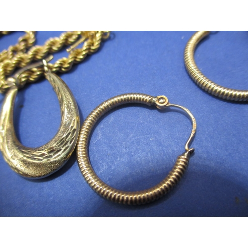 104 - A parcel of gold and yellow metal earrings, some pairs, all pre-owned, approx. gross parcel weight 2... 