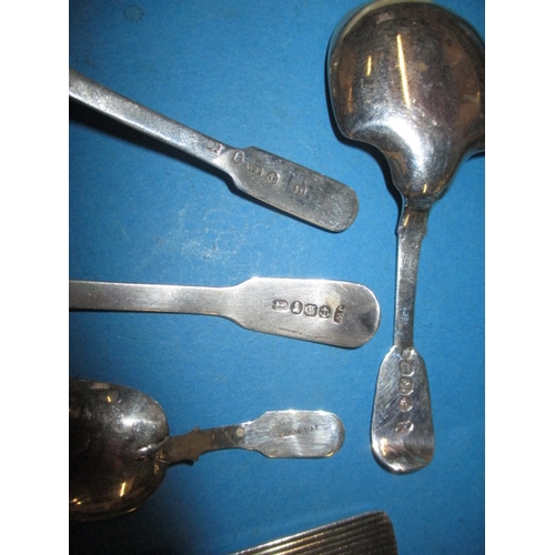 153 - A quantity of Georgian and later silver and white metal caddy and other spoons. To include a Norwegi... 