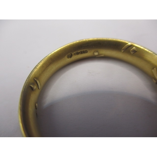 56 - A vintage Russian 750 yellow gold wedding band with single diamond, approx. ring size ‘R’, approx. w... 