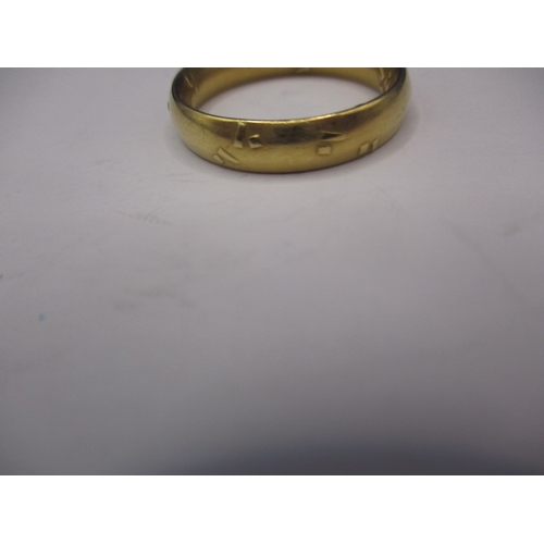 56 - A vintage Russian 750 yellow gold wedding band with single diamond, approx. ring size ‘R’, approx. w... 