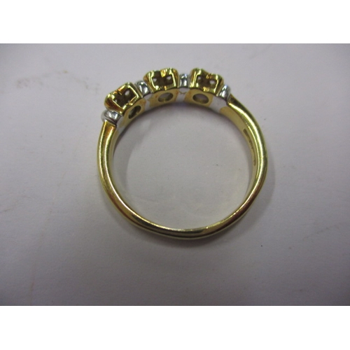 36 - A vintage 18ct yellow gold ring set with 3 clusters of 4 diamonds, approx. ring size ‘O’ approx. wei... 