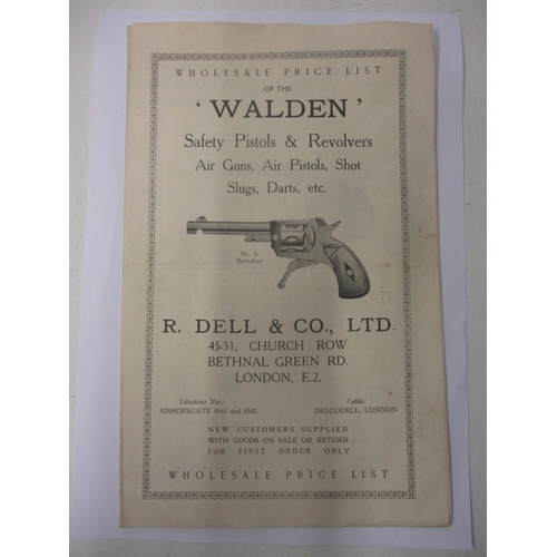 263 - A vintage pamphlet giving wholesale gun prices, a 3 page fold out, in good pre-owned condition, appr... 