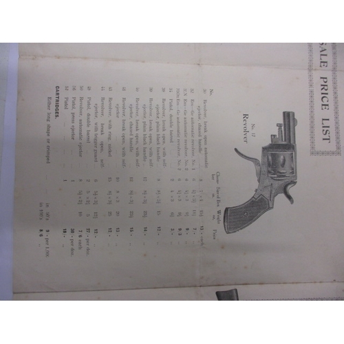 263 - A vintage pamphlet giving wholesale gun prices, a 3 page fold out, in good pre-owned condition, appr... 