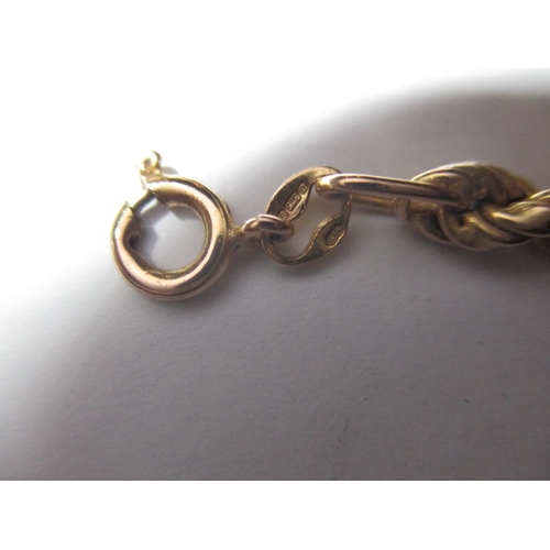 113 - A 9ct yellow gold rope chain, approx. linear length 50cm, approx. weight 12.9g in useable pre-owned ... 