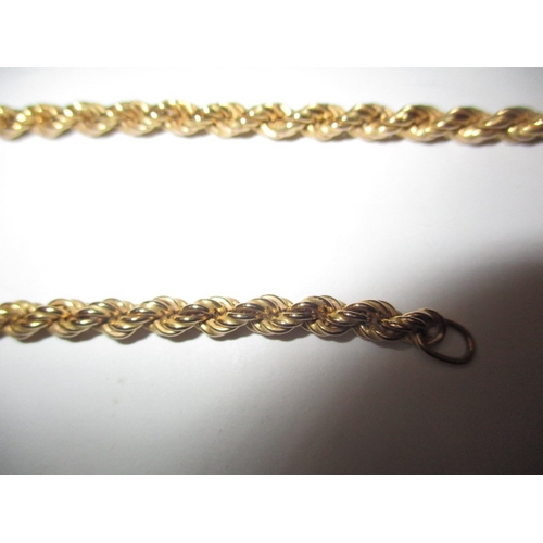 113 - A 9ct yellow gold rope chain, approx. linear length 50cm, approx. weight 12.9g in useable pre-owned ... 