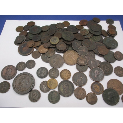 242 - A parcel of Georgian and later copper and bronze coins, all circulated with some very fine grades