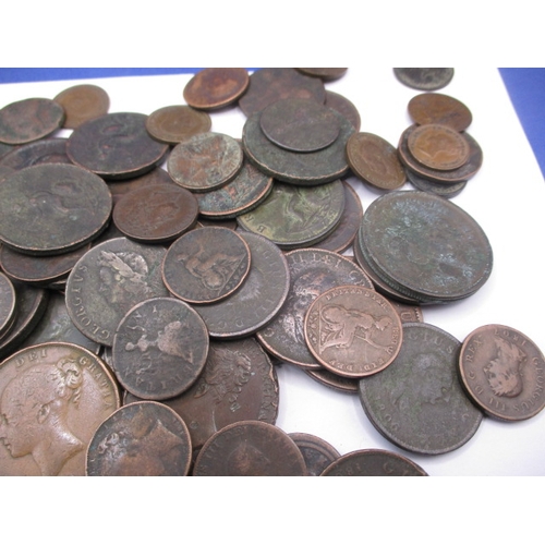 242 - A parcel of Georgian and later copper and bronze coins, all circulated with some very fine grades