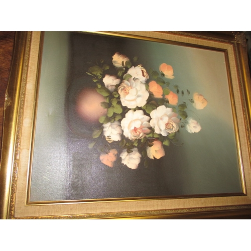 1 - A large quantity of gilt framed pictures, most painted on canvas, various sizes, all in useable pre-... 