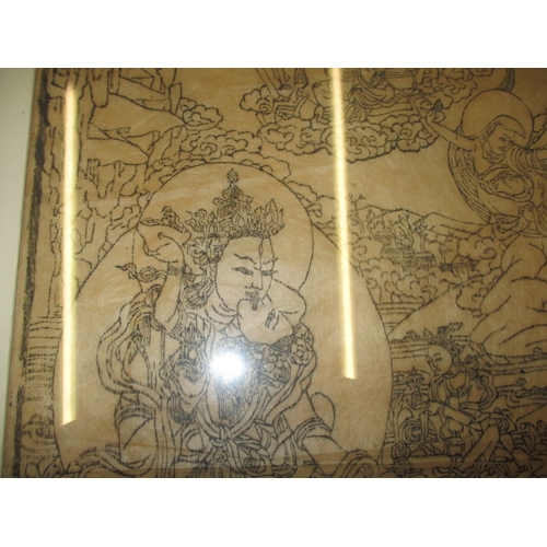 12 - Two vintage oriental prints in frames, approx. size of largest 69x50cm in useable pre-owned conditio... 