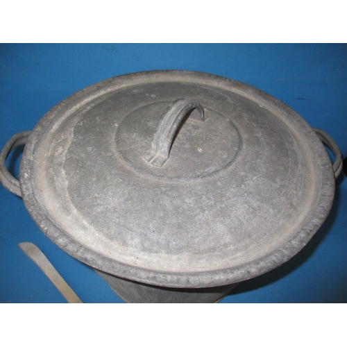 14 - A vintage galvanised washing pot, with heating element in base, in used condition