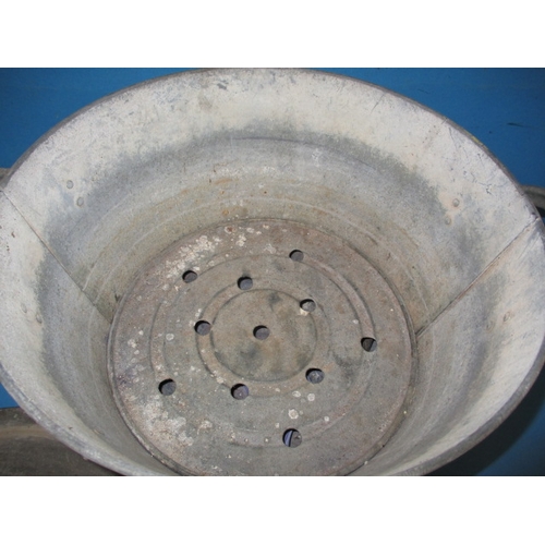 14 - A vintage galvanised washing pot, with heating element in base, in used condition