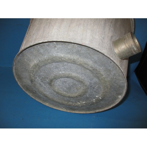 14 - A vintage galvanised washing pot, with heating element in base, in used condition