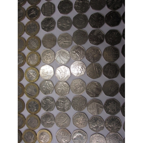 17 - A parcel of current circulation collectable coins, all 50ps of £2, approx. face value £150, all in c... 