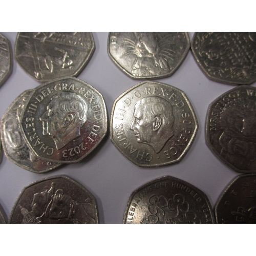 17 - A parcel of current circulation collectable coins, all 50ps of £2, approx. face value £150, all in c... 