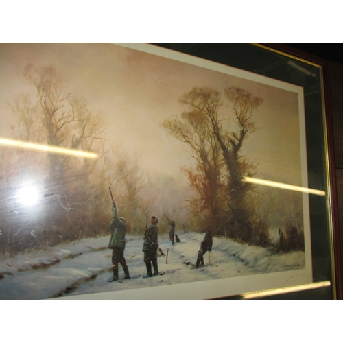 20 - 6 Game scene prints in glazed frames, approx. size of largest 78x60cm, all in useable pre-owned cond... 