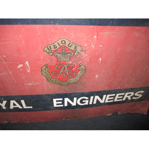 21 - A large Royal Engineers 34 Field Squadron field camp sign, approx. size 122x92cm, having use-related... 