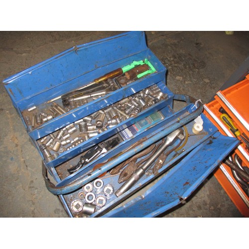 45 - A quantity of vintage tools and tool boxes, to include imperial spanners etc, all in used condition