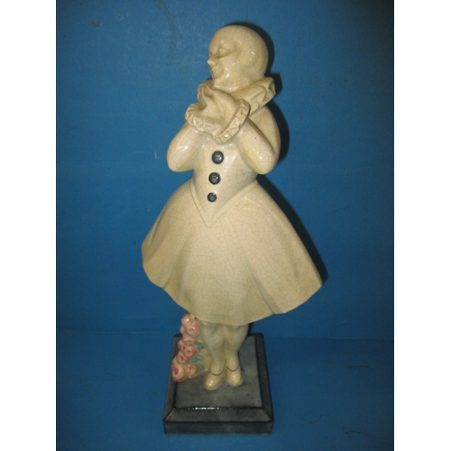 51 - A Louis Fontenelle figurine, marked to base, approx. height 38cm, and 2 other sculptures, all pre-ow... 