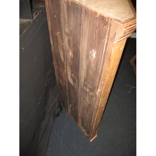 55 - An antique wall mounted pine corner cupboard, approx. height 94cm in useable pre-owned condition wit... 