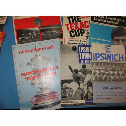 60 - A quantity of vintage Ipswich Town football programmes, to include the 1978 Arsenal Ipswich cup fina... 