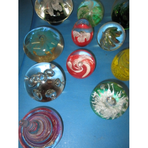 63 - A parcel of glass paperweights, all in used condition with no observed damage