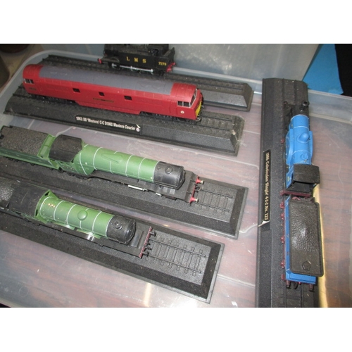 64 - A very large quantity of static display railway locomotives, all on display stands and pre-owned con... 