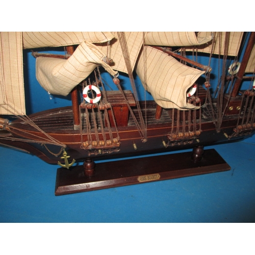 65 - Two model sailing ships, the Bounty & Victory, both in used condition, approx. length of largest 62c... 