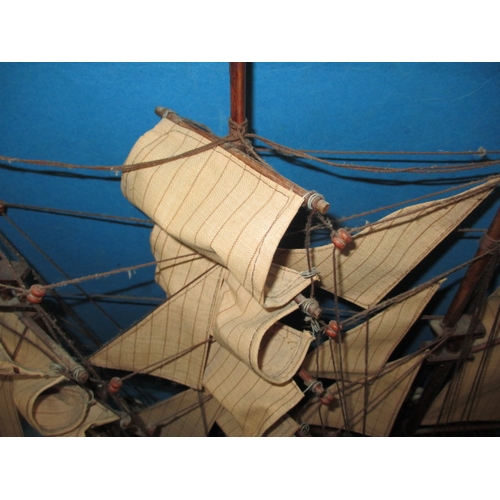 65 - Two model sailing ships, the Bounty & Victory, both in used condition, approx. length of largest 62c... 