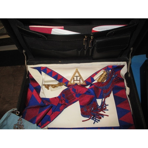 66 - Three cases of Masonic regalia and related items, all in used condition