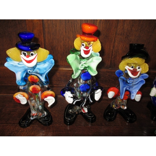 76 - 8 Murano and other glass clowns, all pre-owned so may have use related marks