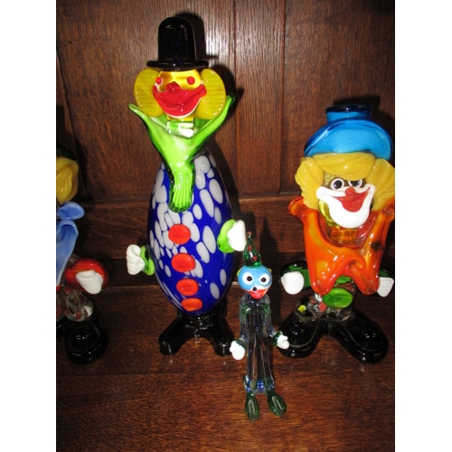 76 - 8 Murano and other glass clowns, all pre-owned so may have use related marks