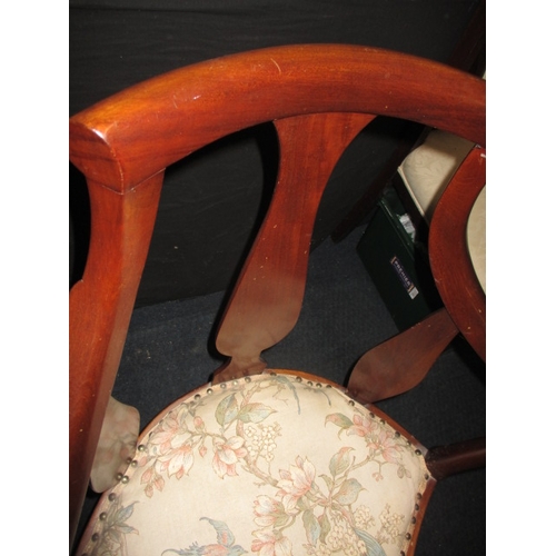 87 - Two vintage corner arm chairs, both in useable pre-owned condition
