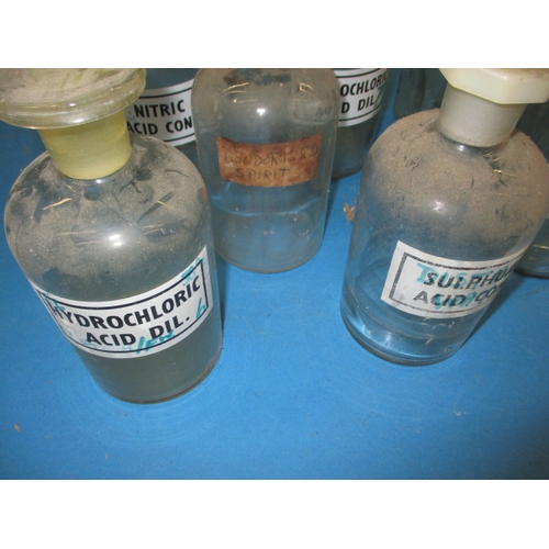 102 - A parcel of vintage glass chemists bottles, all in used condition