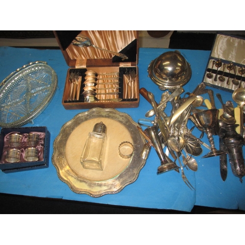 118 - A parcel of plated and other metal items, all in used condition