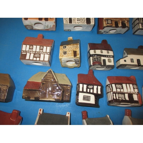 135 - Over 50 vintage Mulden End studio pottery cottages, dating 1966-1992, all in used condition with no ... 